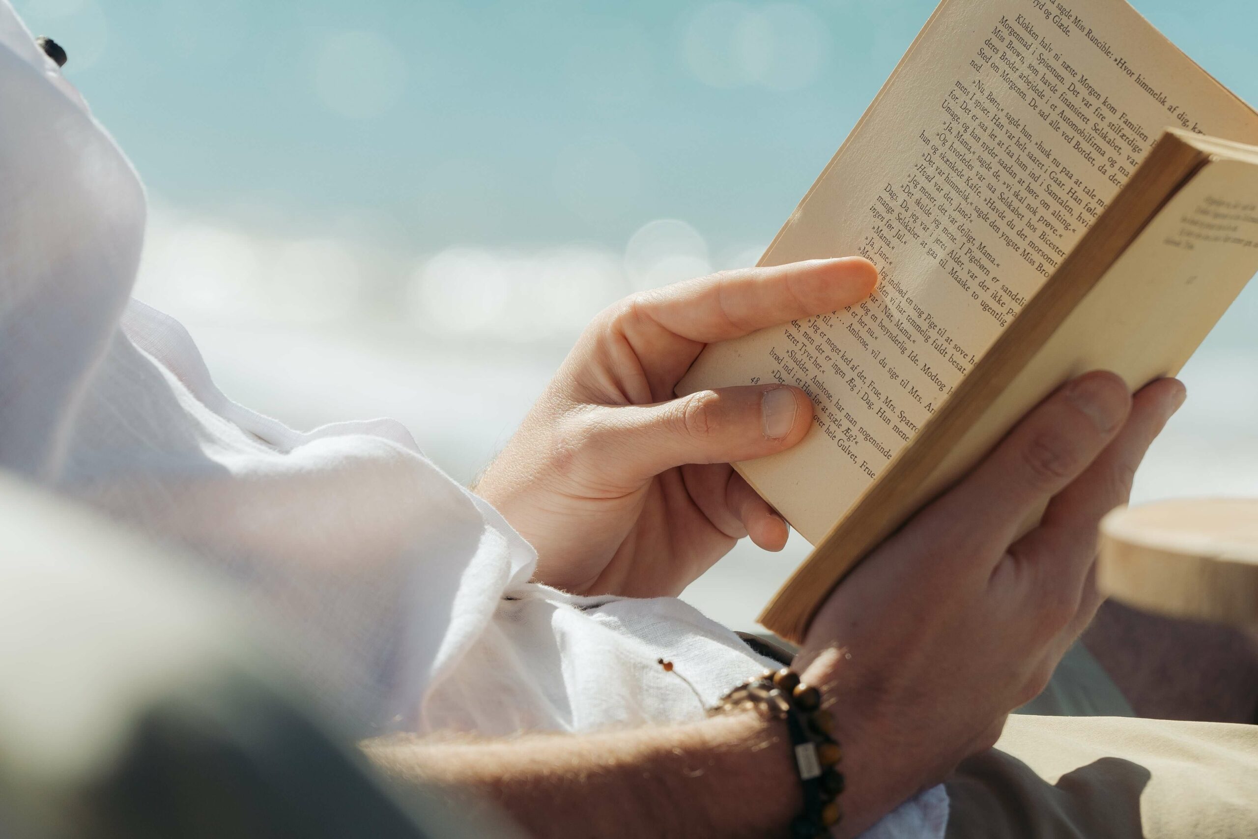 a man reading a book