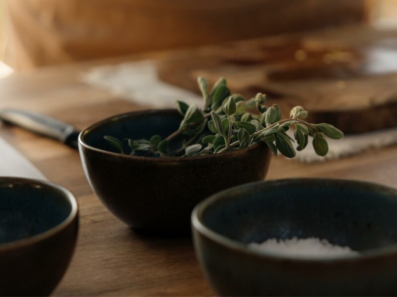 a dish with herbals on a luxury dine in athens