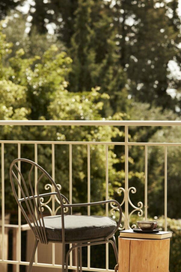 chair on a private balcony in Kefalonia