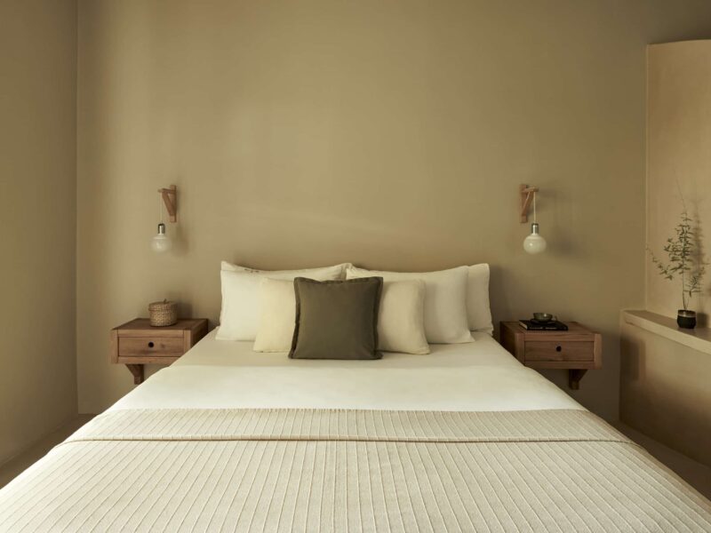 Luxury bedroom of a wellness retreat