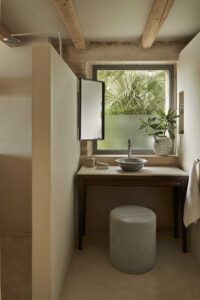 Luxury bathroom of a wellness retreat