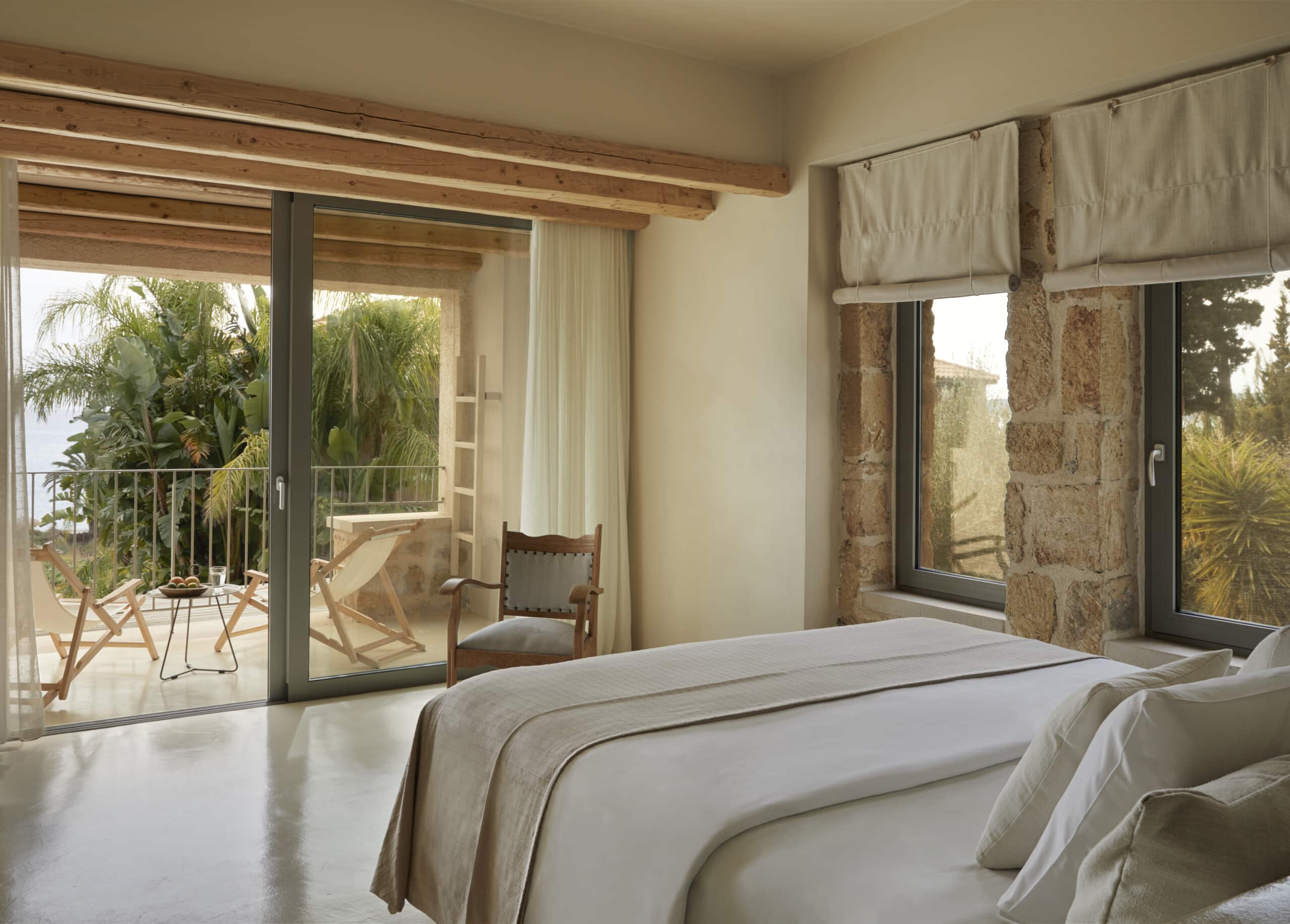 luxury bedroom design at kefalonia retreat