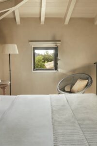 Luxury bedroom of a wellness retreat