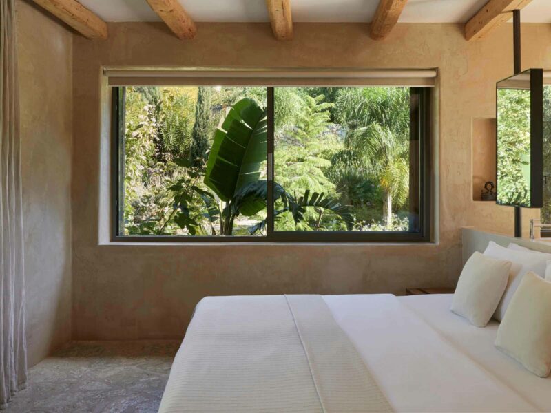 luxury bedroom design at kefalonia retreat