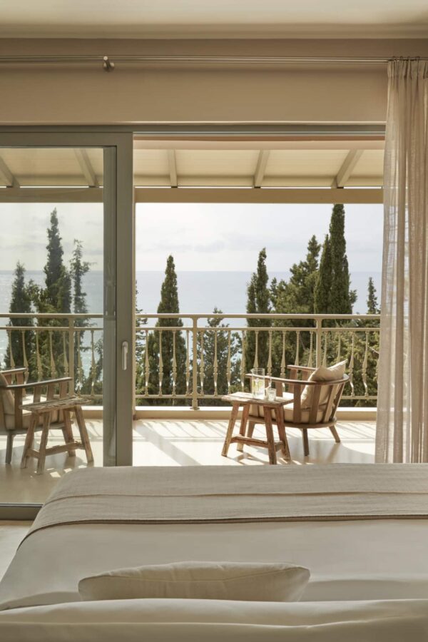chairs on balcony with sea view