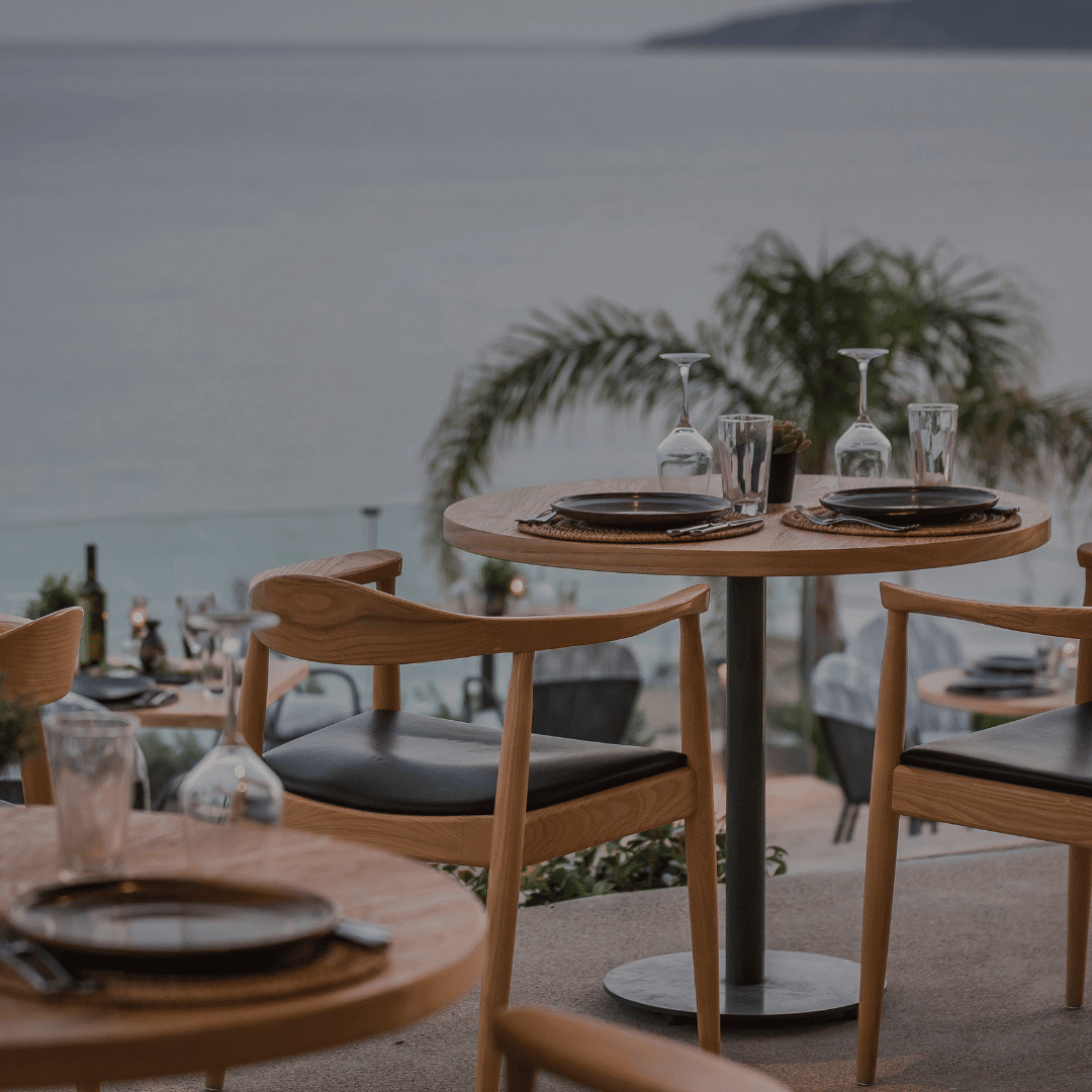 dining table with sea view in Kefalonia