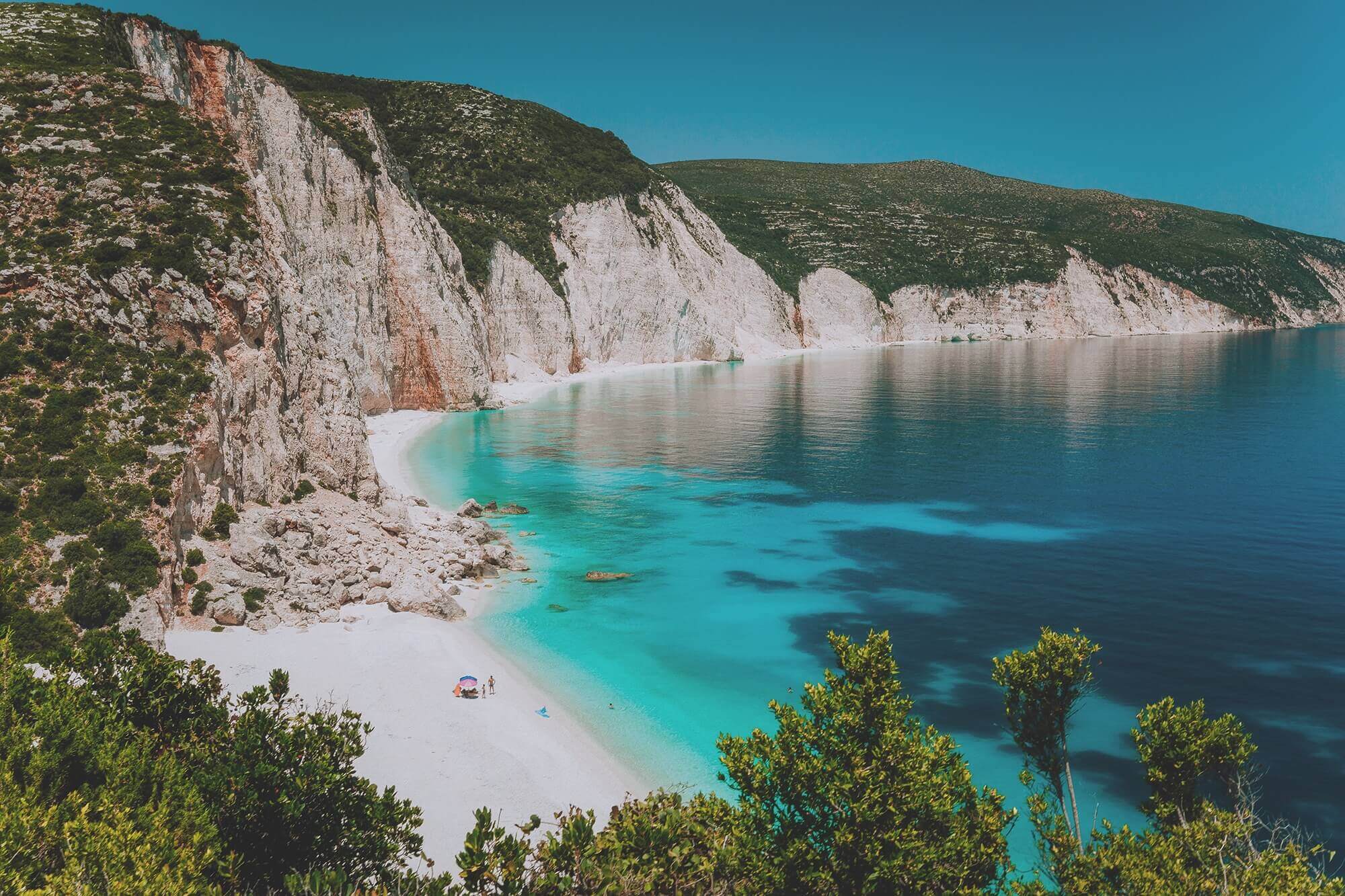 beach with crystal clear water in Kefalonia