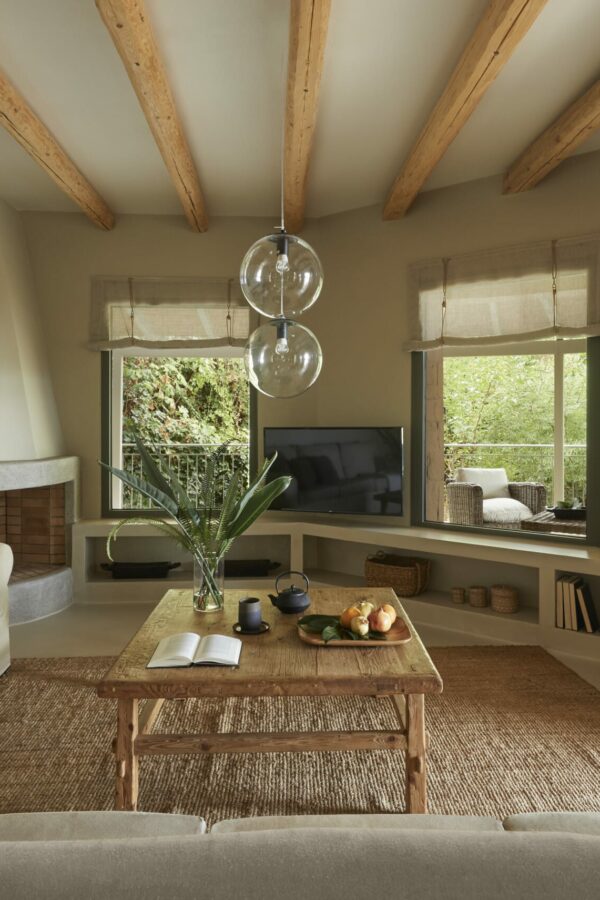 living room in a villa in kefalonia