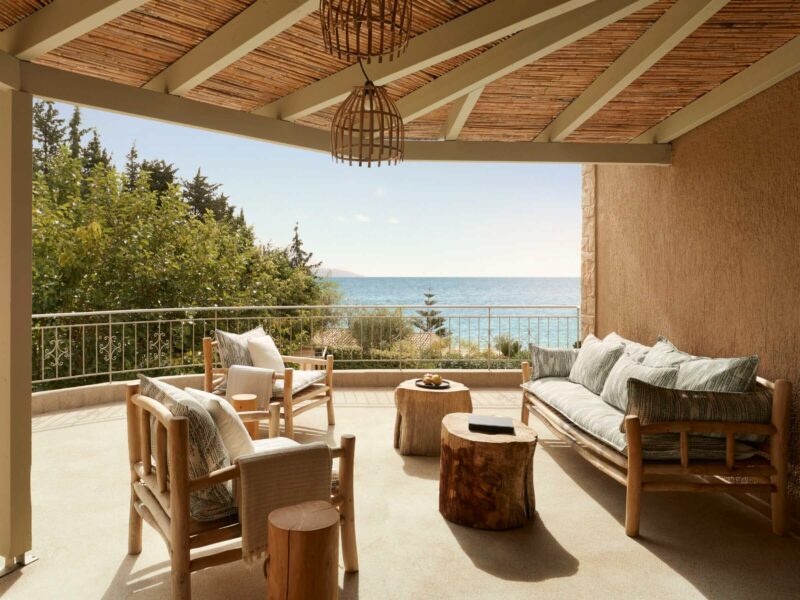 luxury villa patio in Kefalonia retreat
