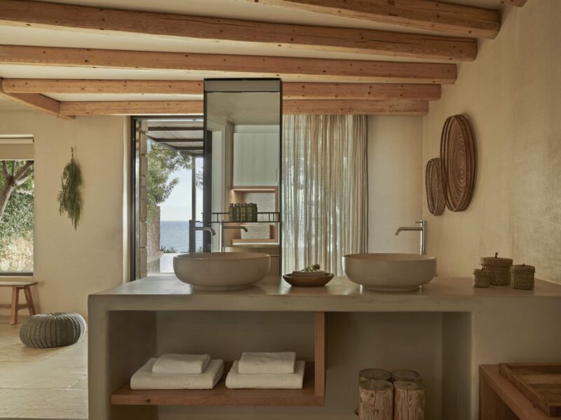 bathroom design of a suite in Kefalonia