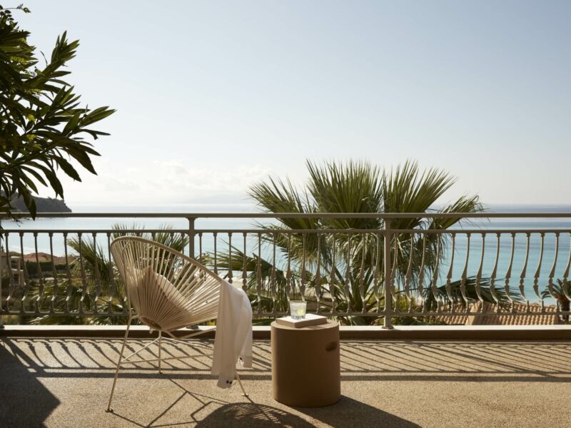 balcony view of a terraced penthouse in Kefalonia