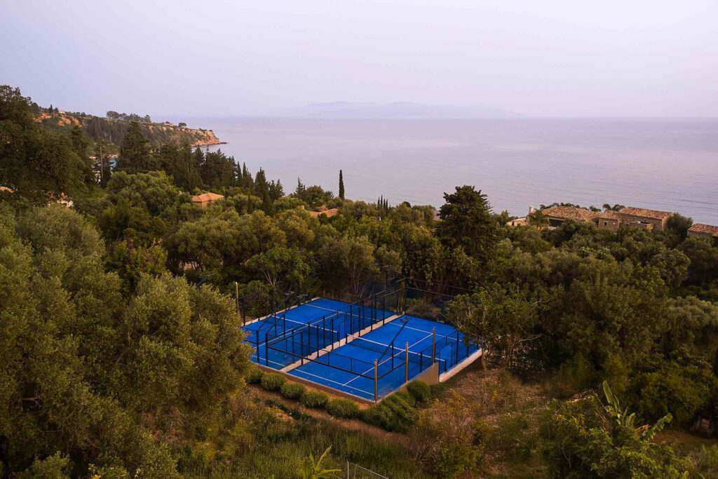 F zeen kefalonia padel courts drone image